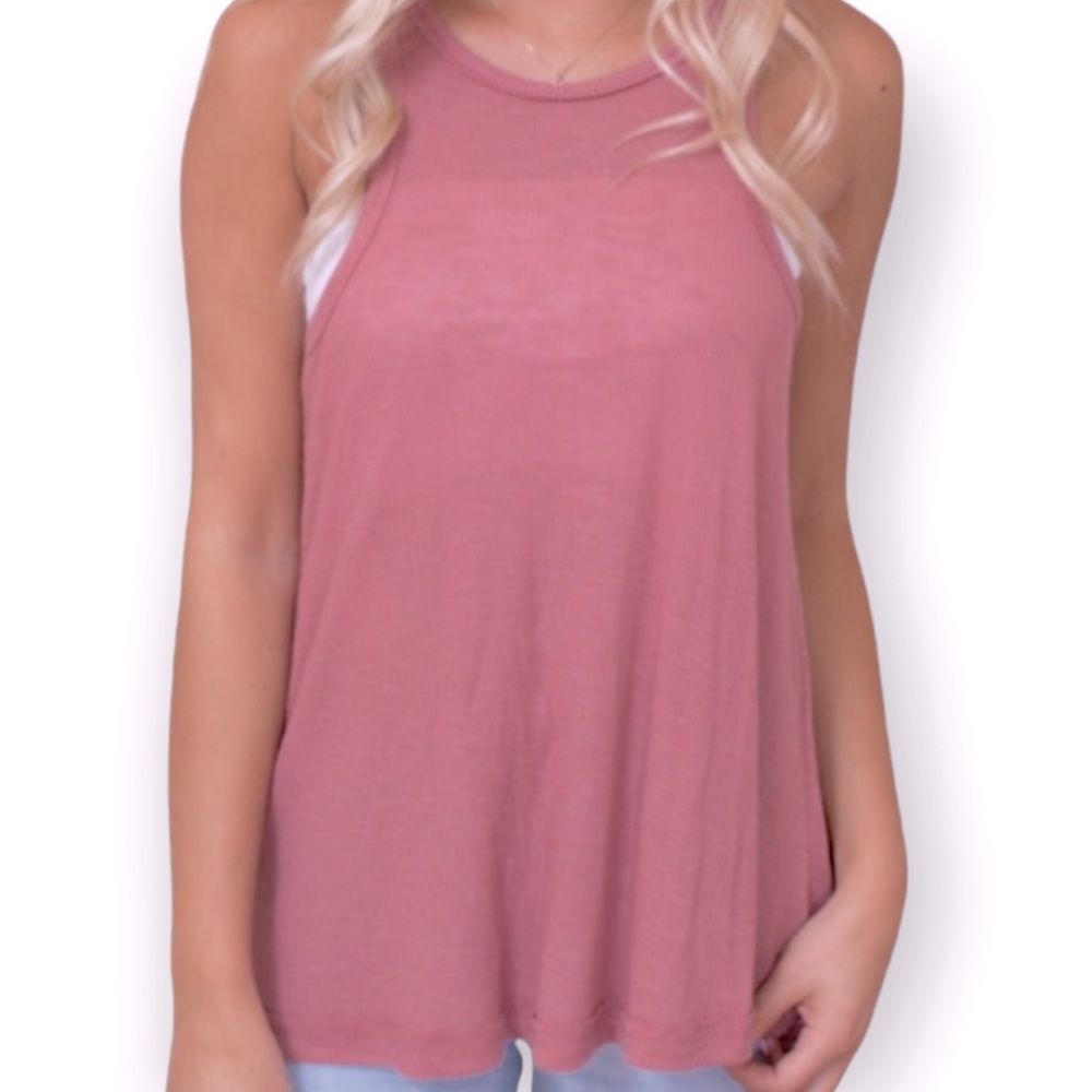 Z Supply Pink Rib Racer Back Tank Top / Blouse size women’s small